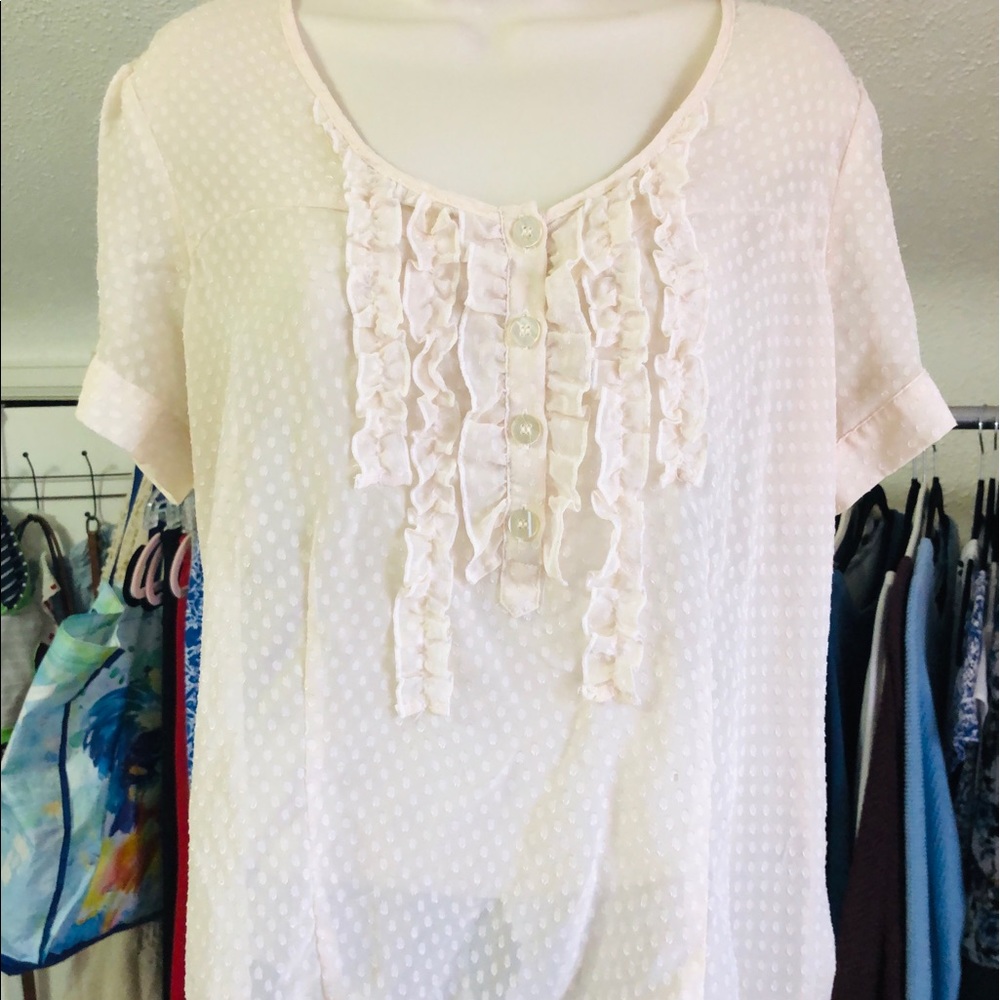 ⬇️Kimchi Blue Beige Dot Blouse EUC